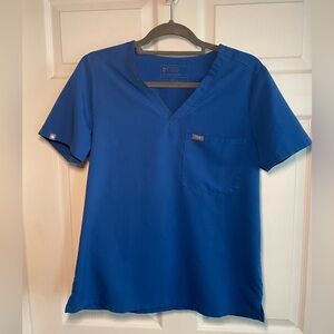 Figs royal blue scrub top